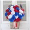 4 Bundles 4th of July Red White and Blue Fake Ball Chrysanthemum Silk Arrangement Headstone Flowers for Cemetery Patriotic Vase Home Spring Centerpieces(17INCH)